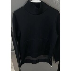 UNDER ARMOUR Women's Large Move Mock Neck Sweatshirt Black Loose Fit